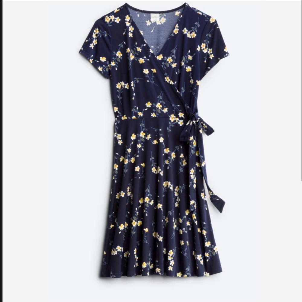 Arnett Faux wrap knit dress